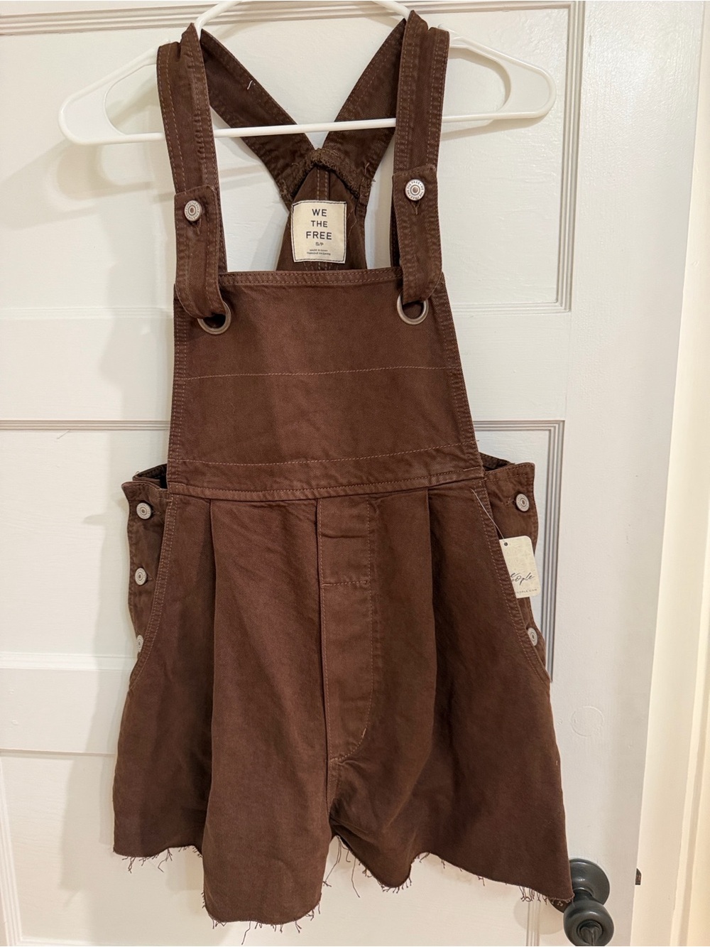 We The Free Chocolate Brown Overall shorts